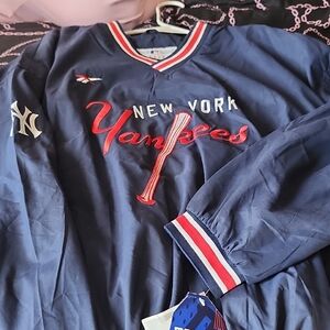 Genuine Merchandise Navy V-Neck Yankees Jacket